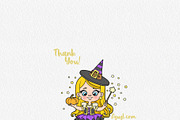 Cute cartoon Halloween witch girls, an Illustration by Azuzlikus (Thumbnail 4 of 4)