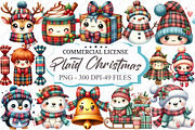 Kawaii Plaid Christmas Clipart, an Illustration by designcity5 (Thumbnail 1 of 5)