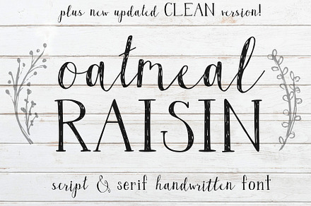 Oatmeal Raisin Font Duo + Graphics, a Script Font by Kellie Jayne Studio