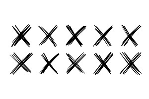 X Scribble Marks Of Cross