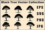 Silhouette Tree Vector Clipart Pack, an Object Graphic by jahid234 (Thumbnail 1 of 10)