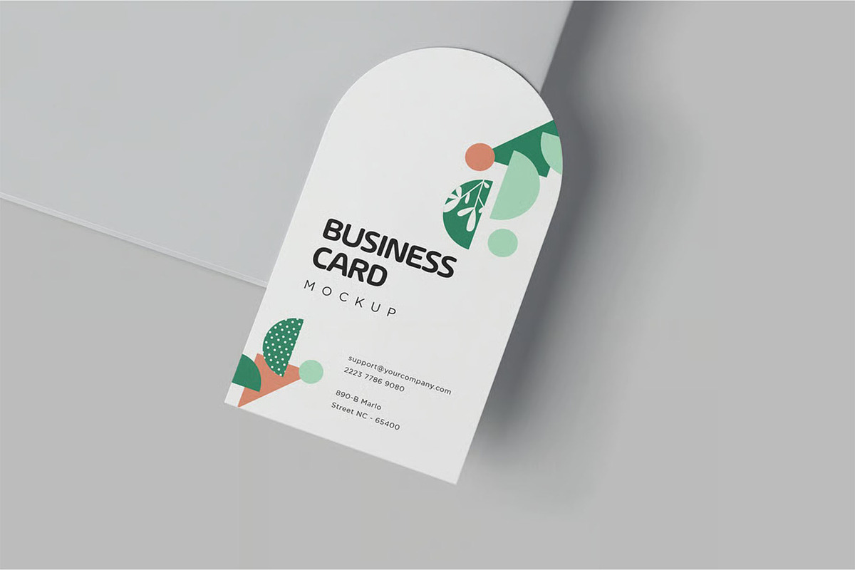 Arched Shape Business Card Mockups, an Advertising Mockup by megostudi0 (Photo 3 of 6)
