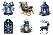 Watercolor Navy Christmas Clipart, an Illustration by DreamArtGraphic (Thumbnail 5 of 5)