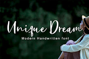 Unique Dream - Handwritten Font, a Script Font by Yuby Creative (Thumbnail 1 of 8)