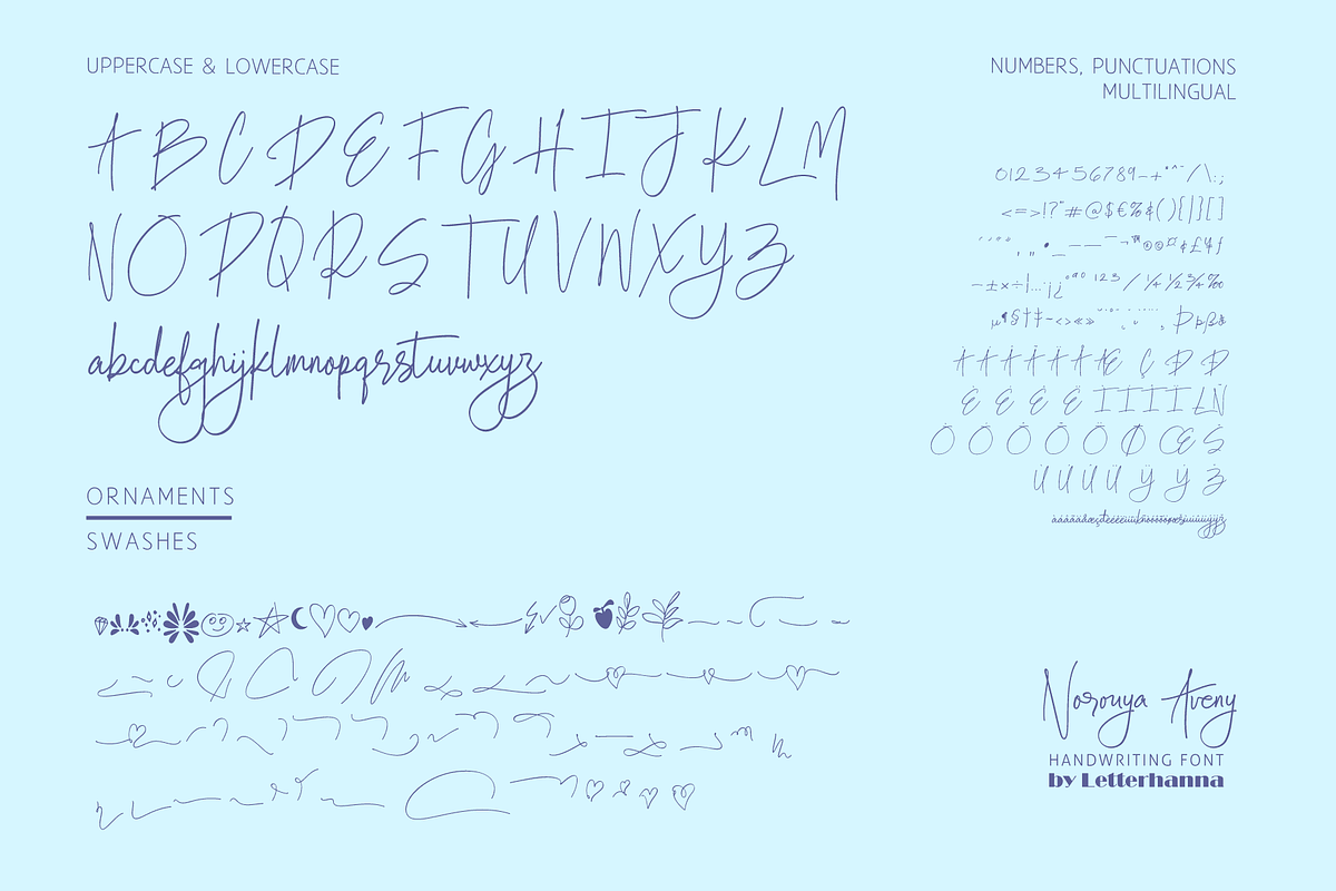 Norouya Aveny Handwritten Font, a Script Font by Letterhanna Studio (Photo 8 of 15)