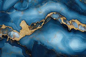 A digital marbled background of blue, a Photo by Pavel_design
