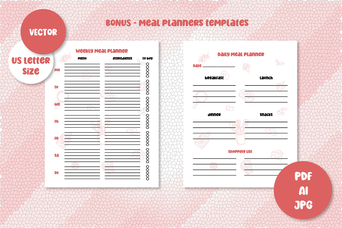 Recipe Book Templates | Meal Planner, a Magazine Template by AnnaViolet_store (Photo 8 of 9)