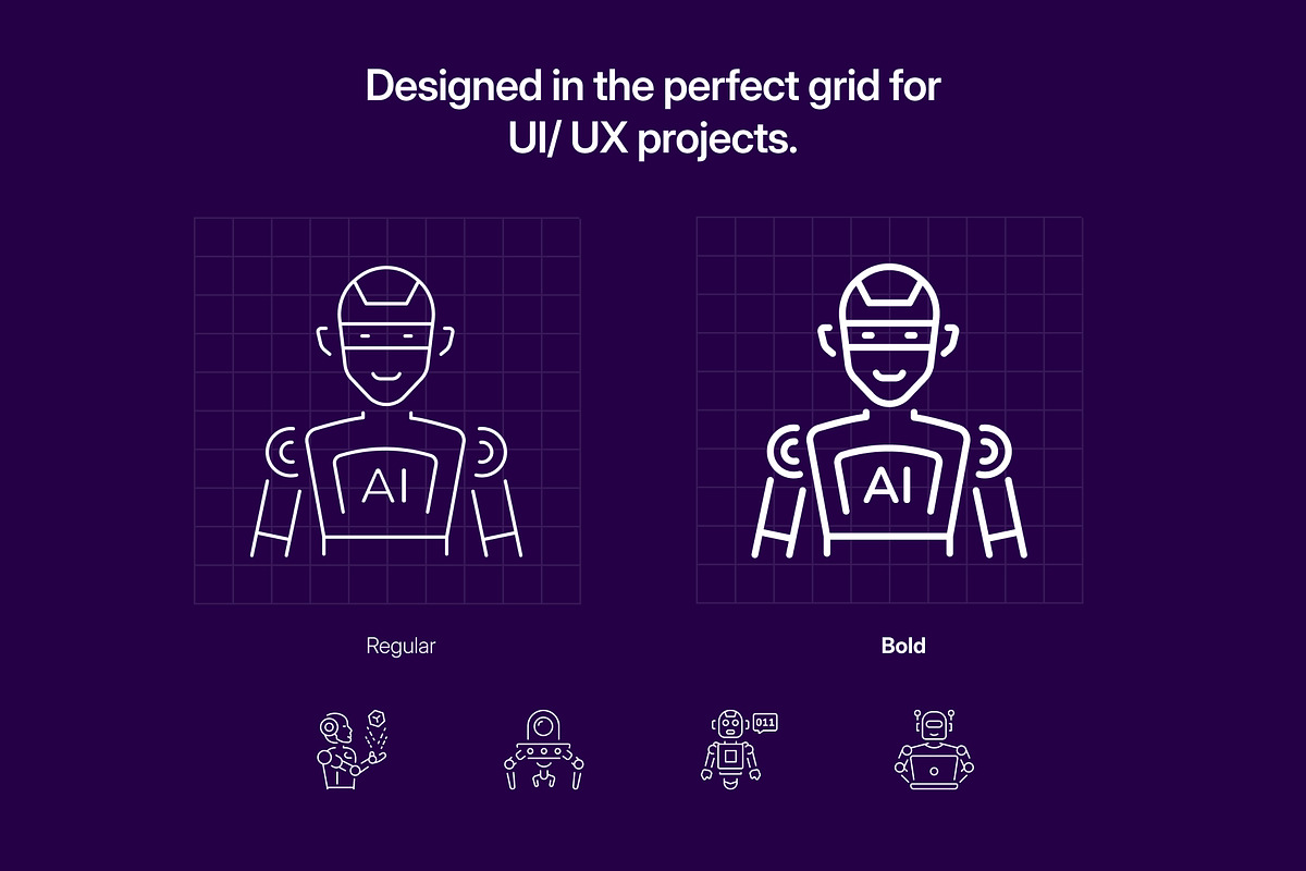 Artificial Intelligence Icon Art Set, an Outline Icon by Prosymbols (Photo 3 of 8)