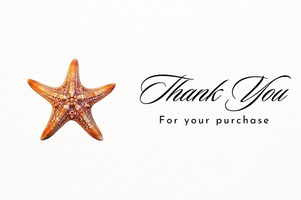 Realistic Starfish and Shell Clipart, an Animal Illustration by New-School-Wave (Photo 5 of 5)