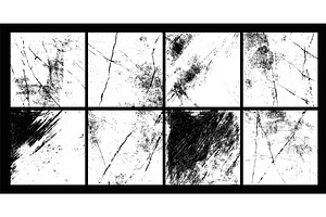 Grunge textures set. Scratching, an Illustration by Valerie Bodnar