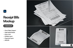 Receipt Bills Mockup, an Advertising Mockup by SLAB! Design