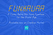 Funkaura - Funky Retro Display Font, a Sans Serif Font by Amogh Design (Thumbnail 8 of 8)