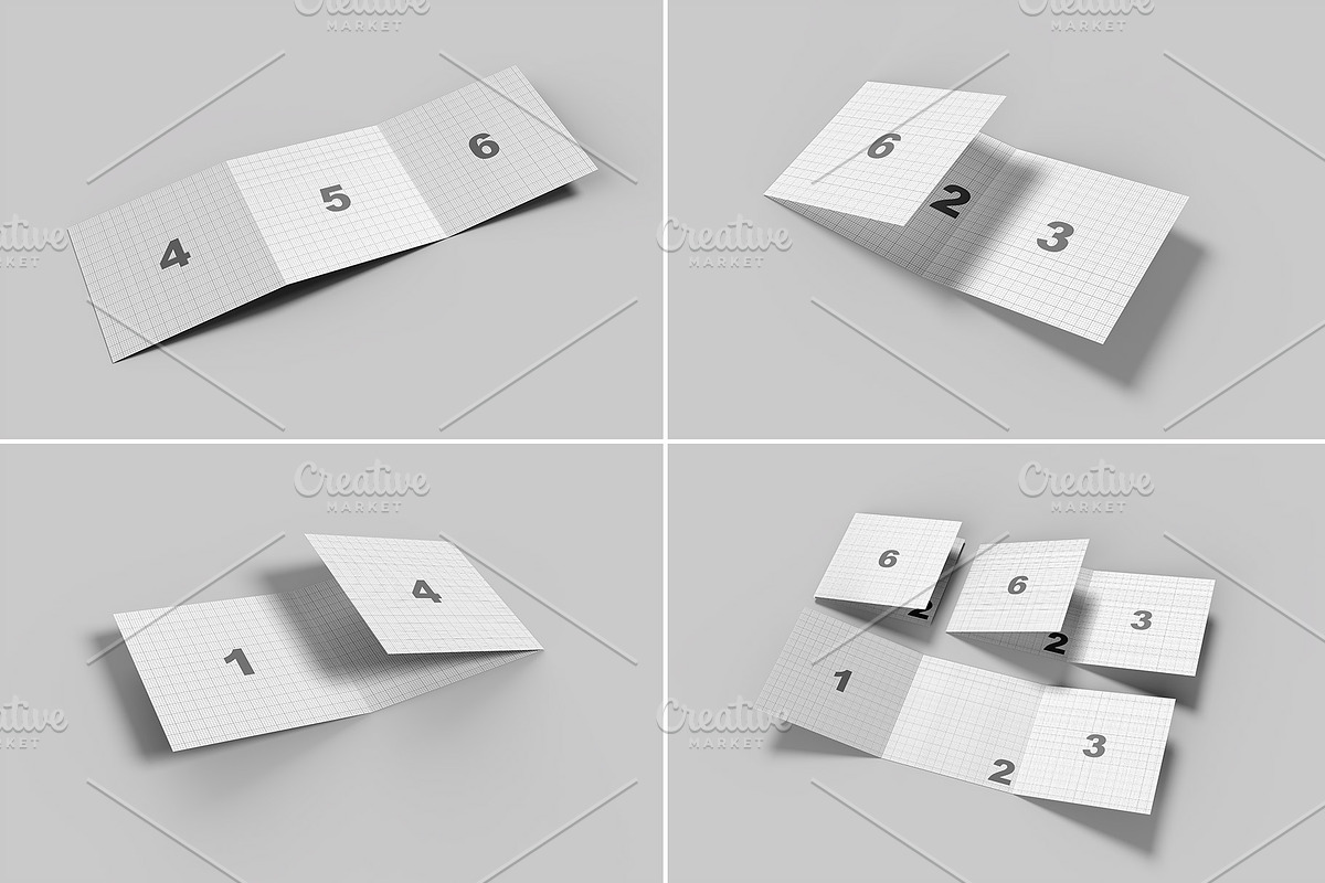 Square Trifold Brochure Mockup, a Books & Magazine Mockup by Illusiongraphic (Photo 27 of 28)