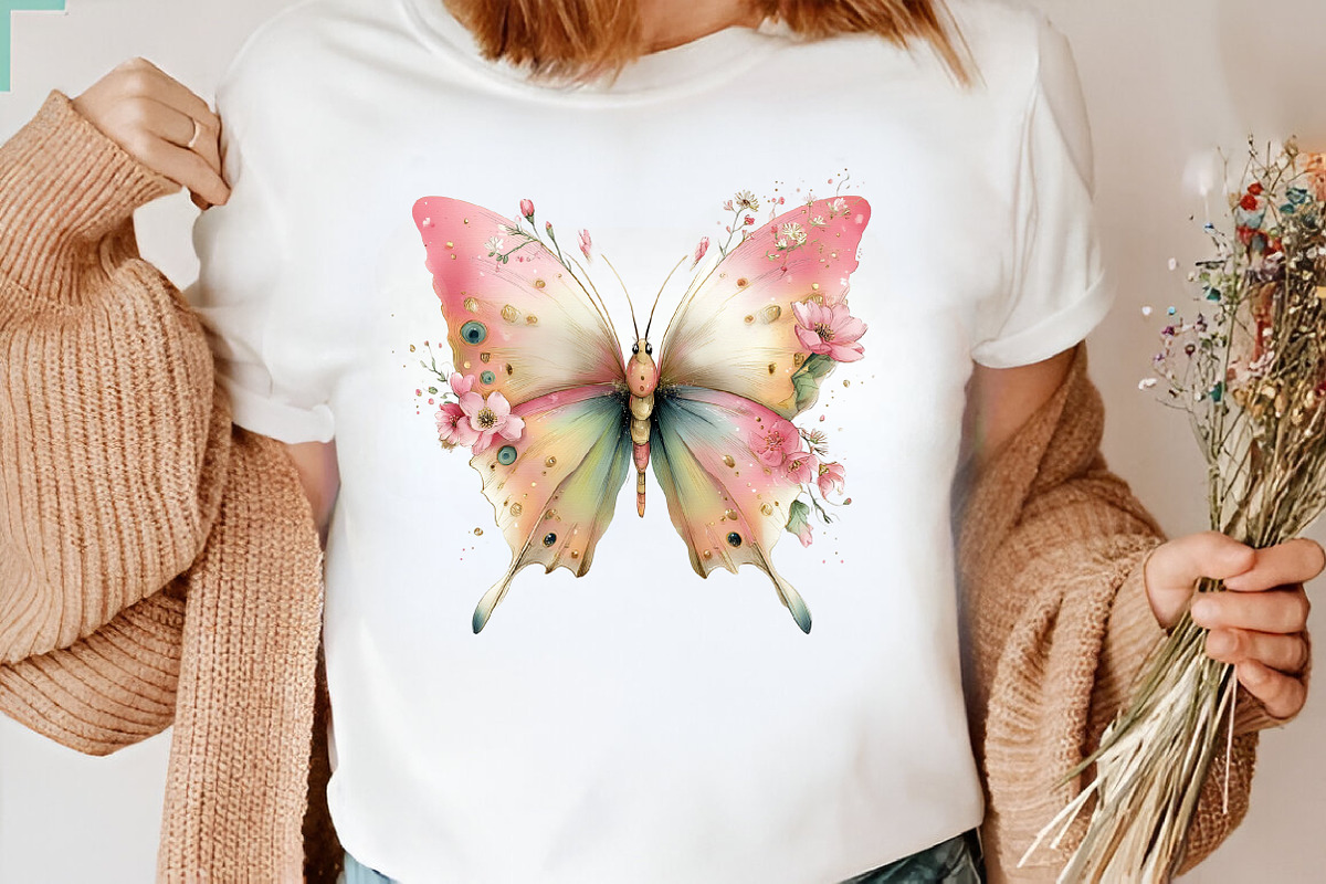 Spring Butterfly Sublimation Clipart, an Illustration by CreationArt (Photo 7 of 7)