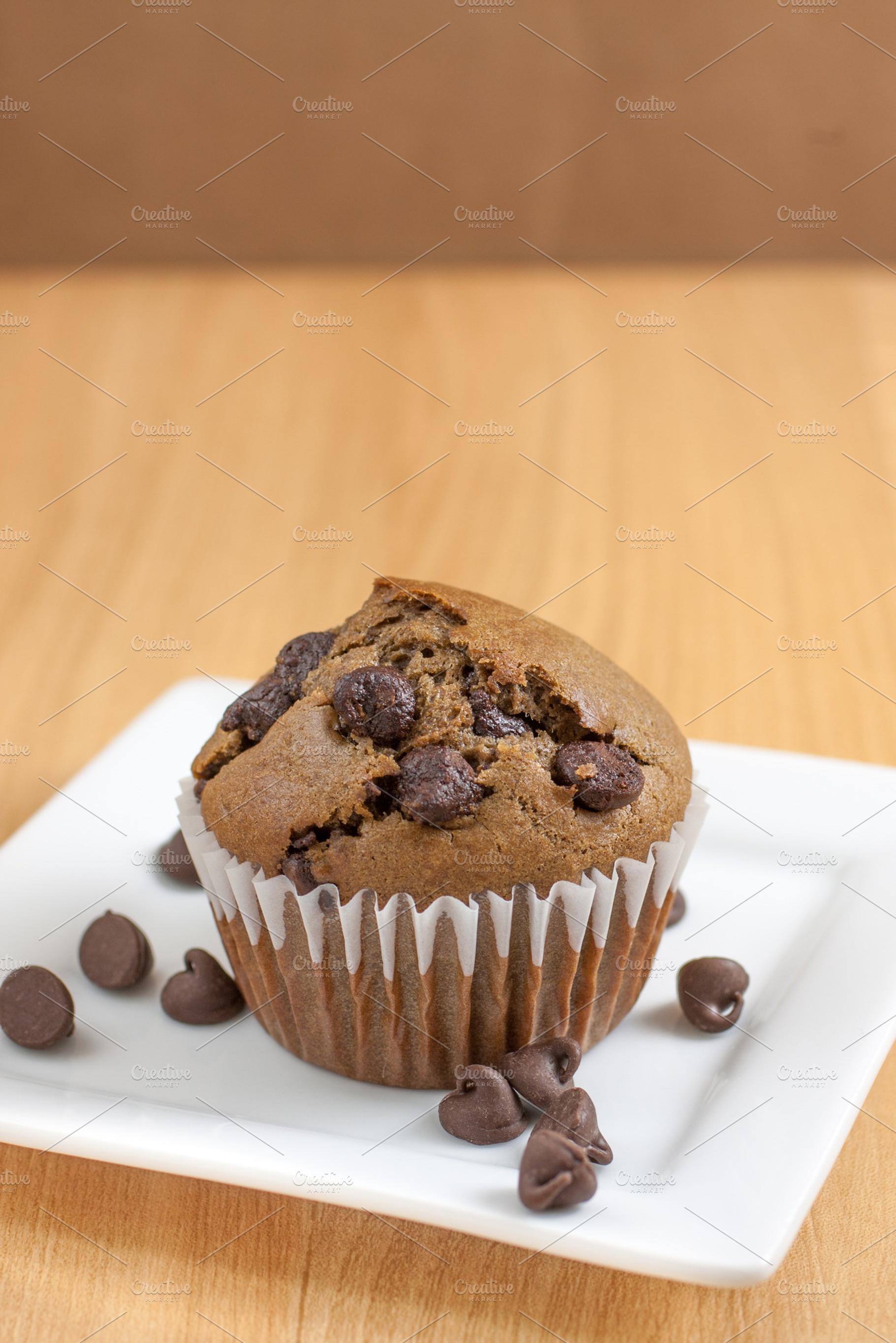 Chocolate Chocolate Chip Muffin Featuring Chocolate Chips And Morsels