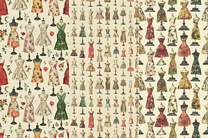 8 Vintage Mannequins Patterns