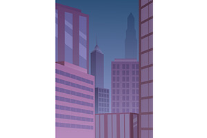 Cityscape Art Deco Purple