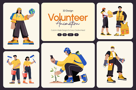 Animated Volunteer Illustration Art