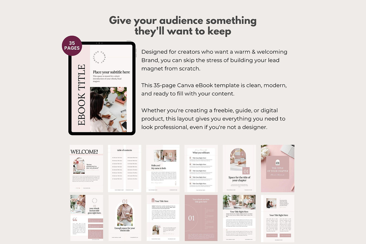 Canva Template Blush Lead Magnet, a Marketing Template by Hayley's Digital Hub (Photo 2 of 10)
