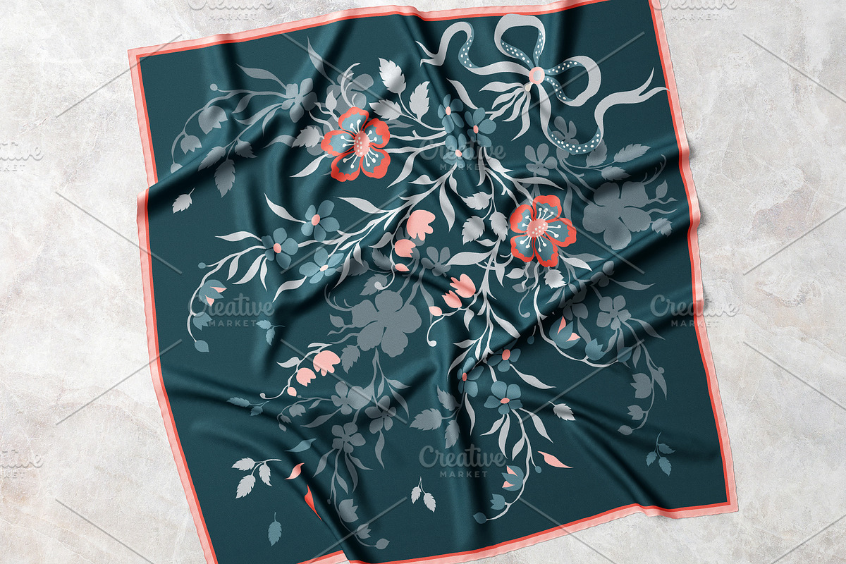 Twilight Garden Floral Scarf, an Object Graphic by ilustrinna (Photo 2 of 7)