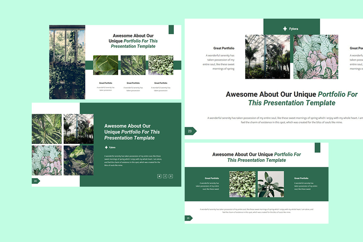 Fylora - Organic Botanic PowerPoint, a Presentation Template by Raseuki (Photo 2 of 6)