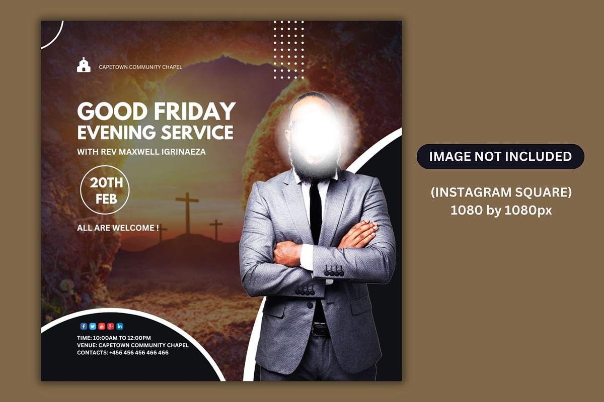 Good Friday Service Flyer Template, a Social Media Template by Mishek Munene (Photo 1 of 4)
