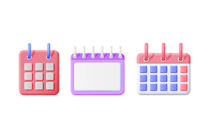 Three 3d cartoon style calendar, an Object Illustration by Abscent