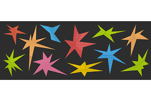 Cutout paper stars set isolated on, an Illustration by art PVP - market