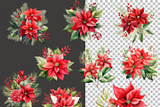 Christmas Poinsettia Bouquets, a Decorative Illustration by Vasmila (Thumbnail 5 of 6)