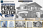 Architectural Pencil Sketch Pro, an Action Add-On by Studio Retouch (Thumbnail 1 of 11)