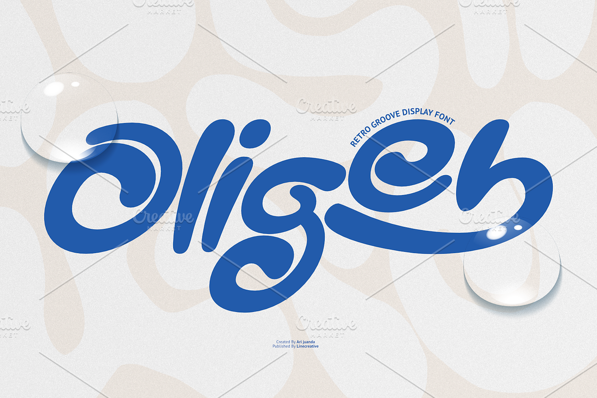 Oligeb – Retro Groove Display Font, a Handwritten Font by Linecreative (Photo 1 of 8)