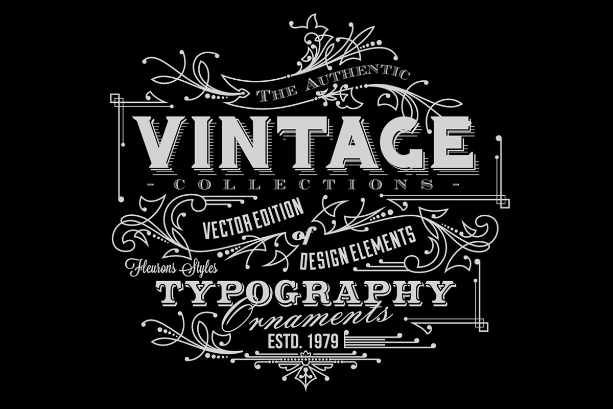 Vintage Typography Ornaments v3, an Object Graphic by G7 (Photo 2 of 5)