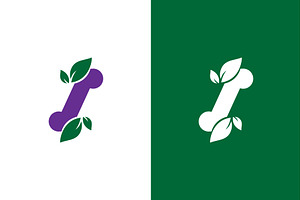 Vector bone and leaf logo, an Illustration by GraphiShop
