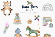 Watercolor Baby Toys & Alphabet, an Object Graphic by Ana-Sakuta (Thumbnail 19 of 21)