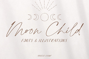 Script font Moon Child sans serif
