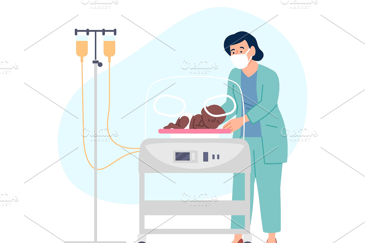 Neonatologist doctor. Neonatal, a Healthcare Illustration by LadadikArt (Photo 2 of 3)