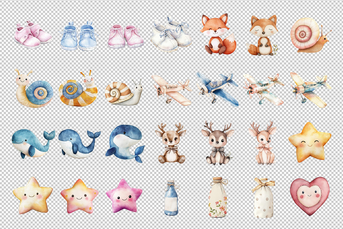 Soft Pastel Baby Animals Art, a Decorative Illustration by Housui Patterns (Photo 13 of 19)