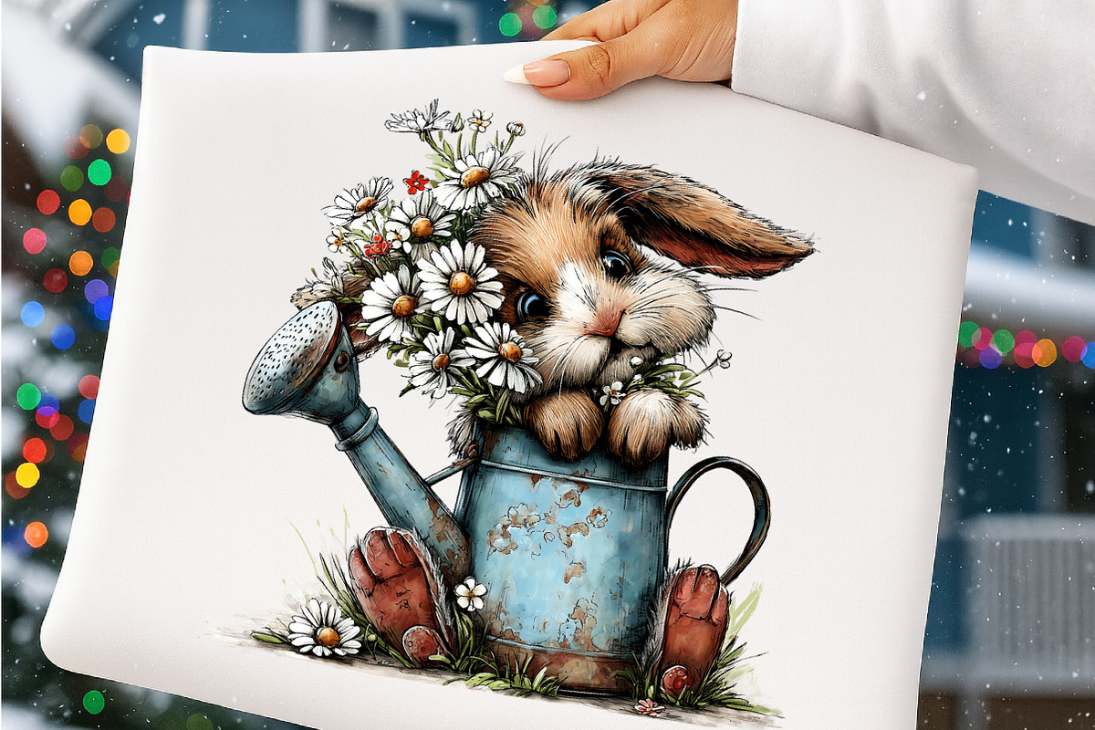 Whimsical Spring bunny clipart, an Illustration by SinaCreation (Photo 9 of 11)