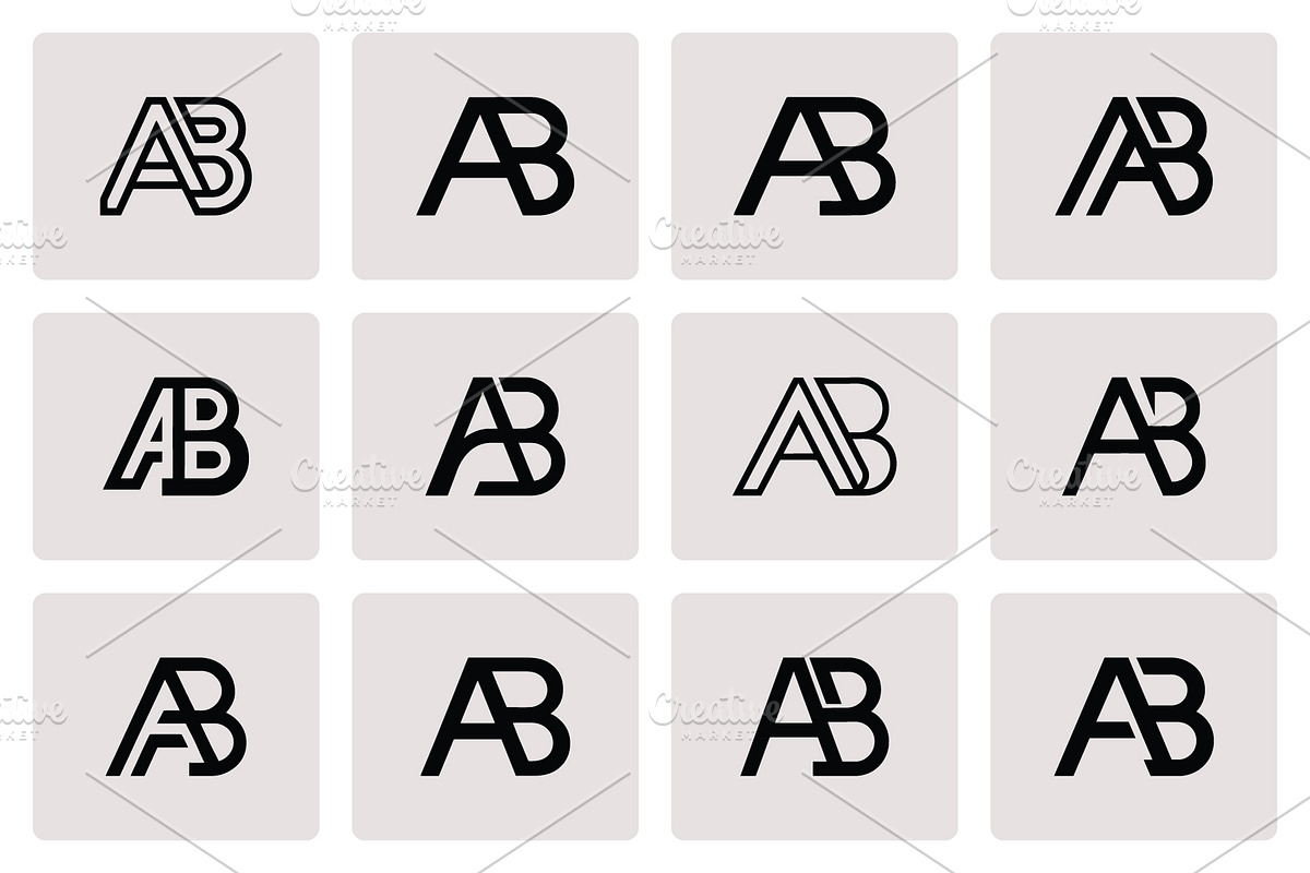 AB BA Monogram Logo Bundle, a Branding & Logo Template by Vectorium Studio (Photo 1 of 2)