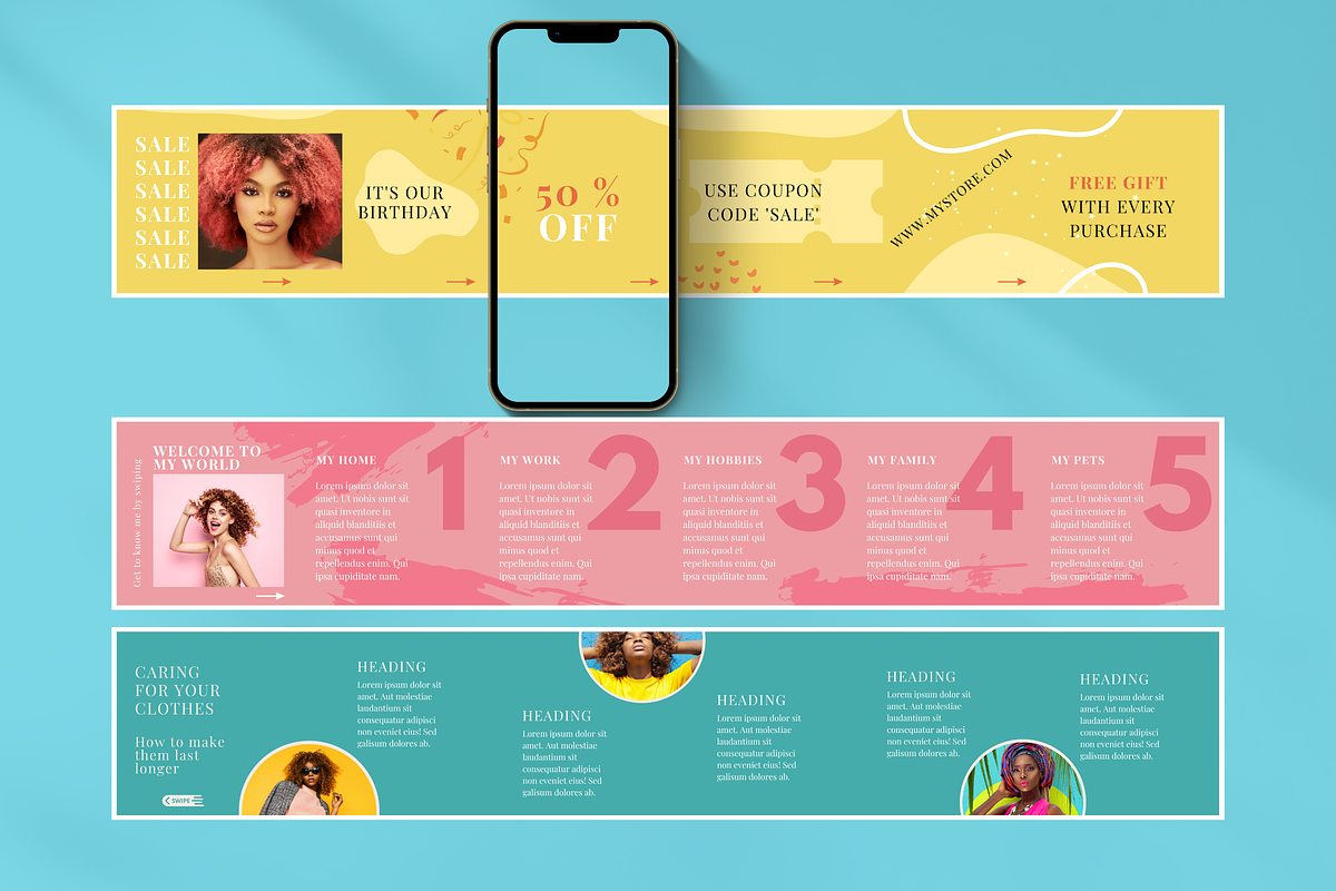 Colorful Instagram Carousel Bundle