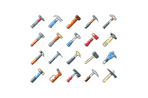Hammer tool collection offering, an Object Graphic by pikepicture