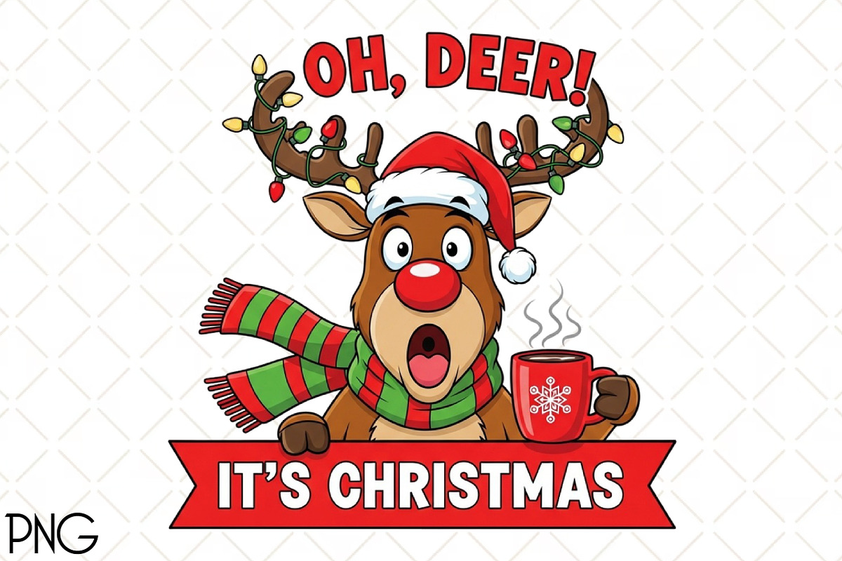 Christmas OH Deer PNG, an Illustration by Black Bird Studio (Photo 1 of 4)