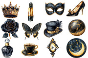 Black & Gold Luxury Clipart, an Illustration by Designworld (Thumbnail 2 of 9)