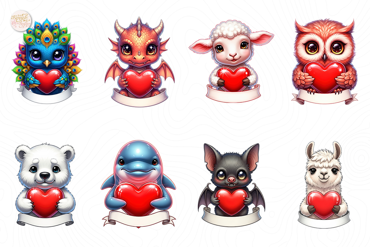 Valentine Animal PNG Clipart Cute, an Animal Illustration by KennedyStudio (Photo 2 of 5)