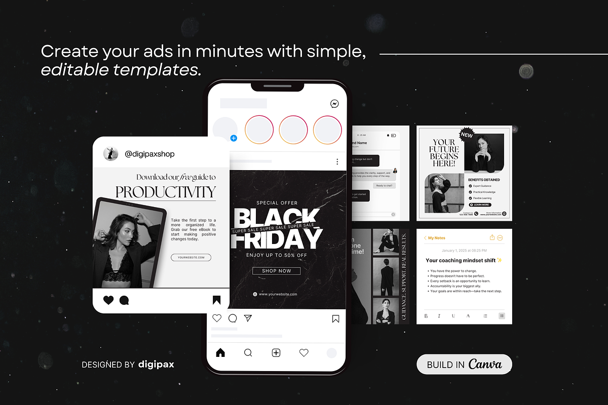 Coach Static Ad Templates Canva, a Social Media Template by DigiPax (Photo 4 of 11)