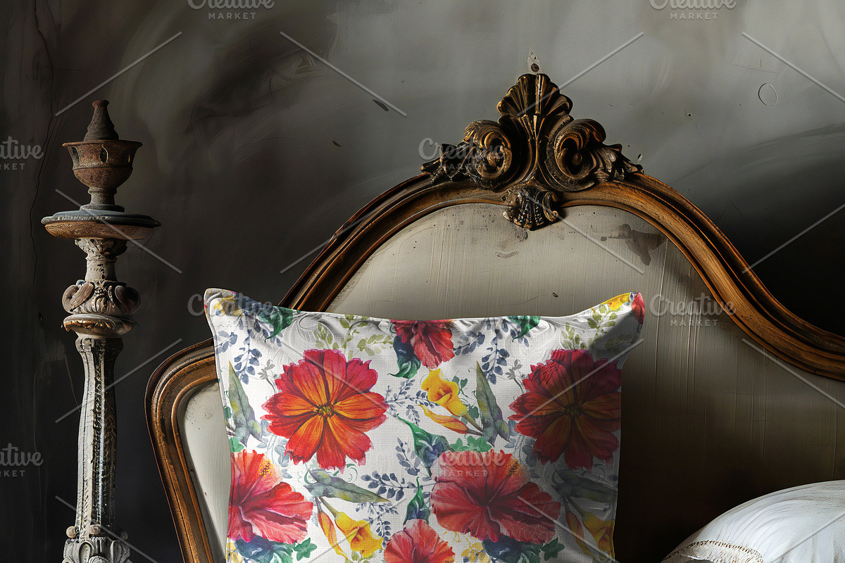 Cushion Mock-up /Classic Bed Scene, a Product Mockup by Nora Gad (Photo 10 of 12)