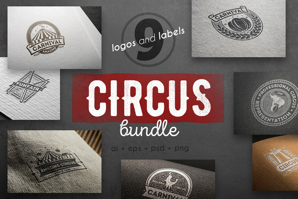 Circus logo kit, a Branding & Logo Template by Alfazet Chronicles (Photo 1 of 13)