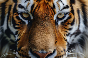 Portrait of bengal tiger, closeup, an Animal Photo by AlyaAnd