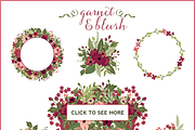 Blush & Burgundy Flowers & Greenery, an Illustration by Kelly Jane Creative (Thumbnail 2 of 3)