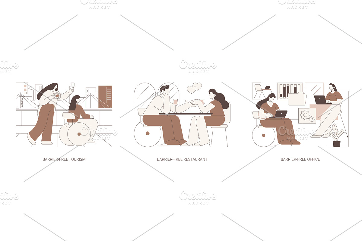 Barrier-free environment isolated, a Person Illustration by Visual Generation
